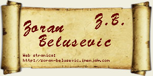 Zoran Belušević vizit kartica